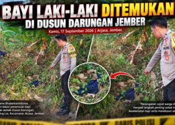 BAYI LAKI-LAKI DITEMUKAN DI DUSUN DARUNGAN JEMBER, APARAT TELUSURI ASAL-USULNYA 17