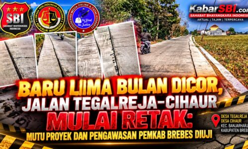Baru Lima Bulan Dicor, Jalan Tegalreja–Cihaur Mulai Retak: Mutu Proyek dan Pengawasan Pemkab Brebes Diuji 9