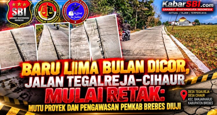 Baru Lima Bulan Dicor, Jalan Tegalreja–Cihaur Mulai Retak: Mutu Proyek dan Pengawasan Pemkab Brebes Diuji 3