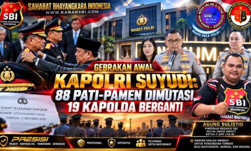 Gebrakan Awal Kapolri Suyudi: 88 Pati-Pamen Dimutasi, 19 Kapolda Berganti 6