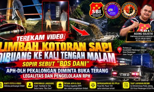 TEREKAM VIDEO! LIMBAH KOTORAN SAPI DIBUANG KE KALI TENGAH MALAM, SOPIR SEBUT “BOS DANI” — APH-DLH PEKALONGAN DIMINTA BUKA TERANG 11